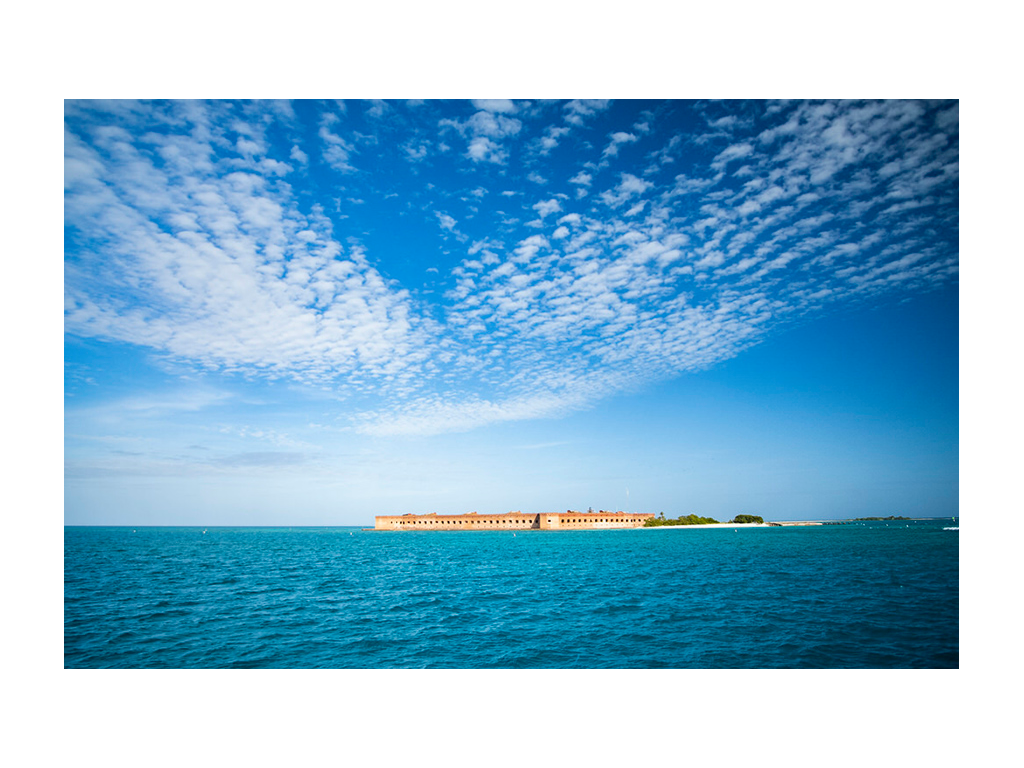 Blue sky and water of Dry Tortugas