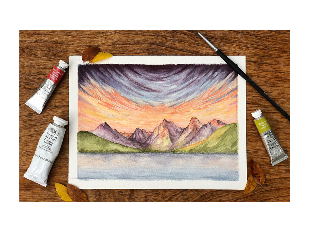 Picture of mountains painted by Shanae