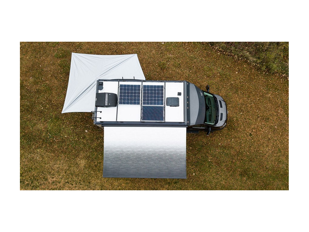 Aerial view of the EKKO with awnings extended