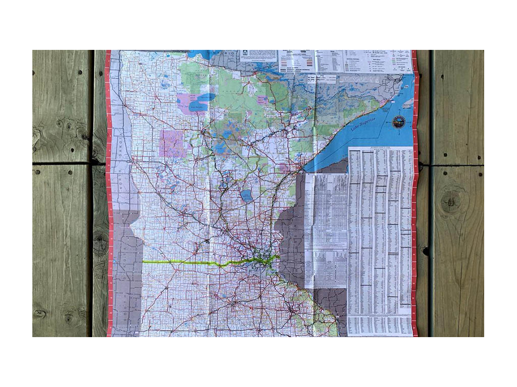 Map of Mikah's run across Minnesota