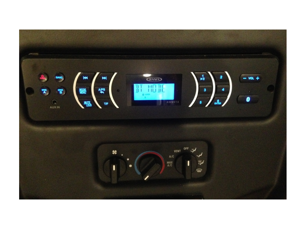 Bluetooth speaker on dash.