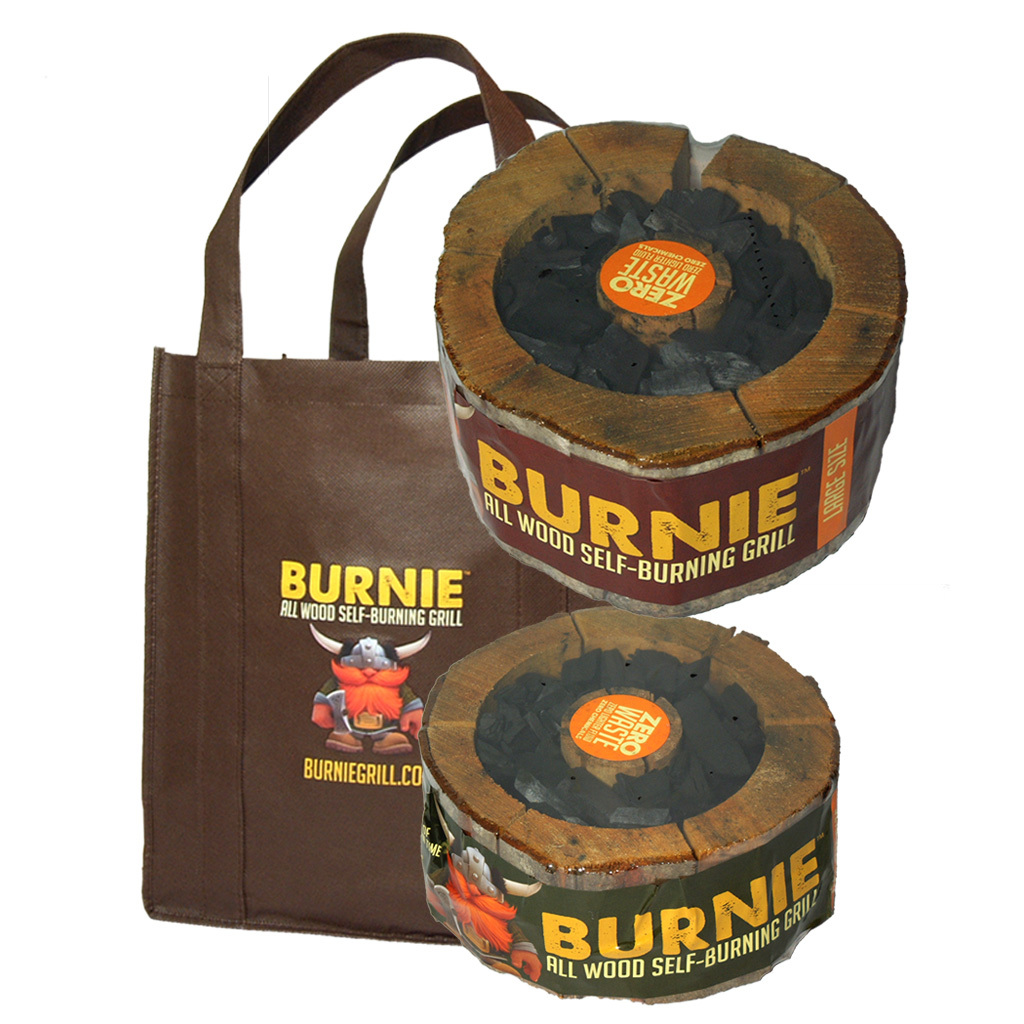 Burnie all-wood self-burning grill pack