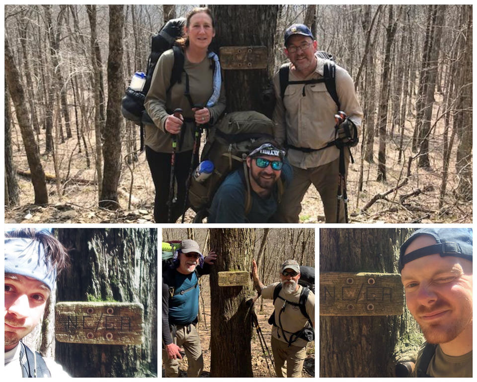 Warrior Expeditions participants hiking the Appalachian Trail