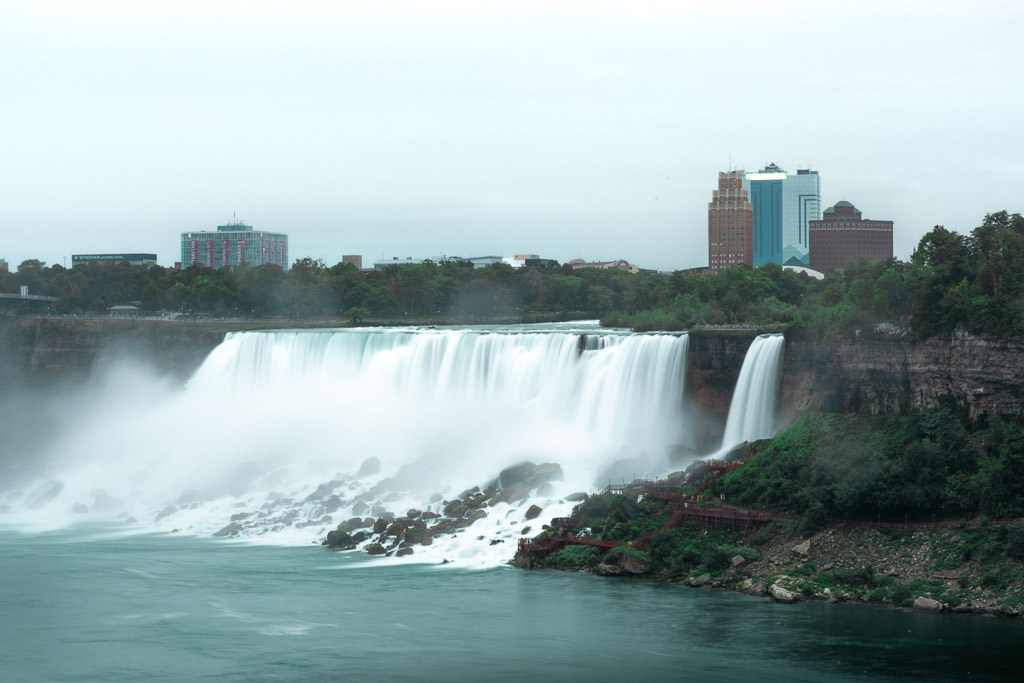 View of Niagra Falls from the US side.