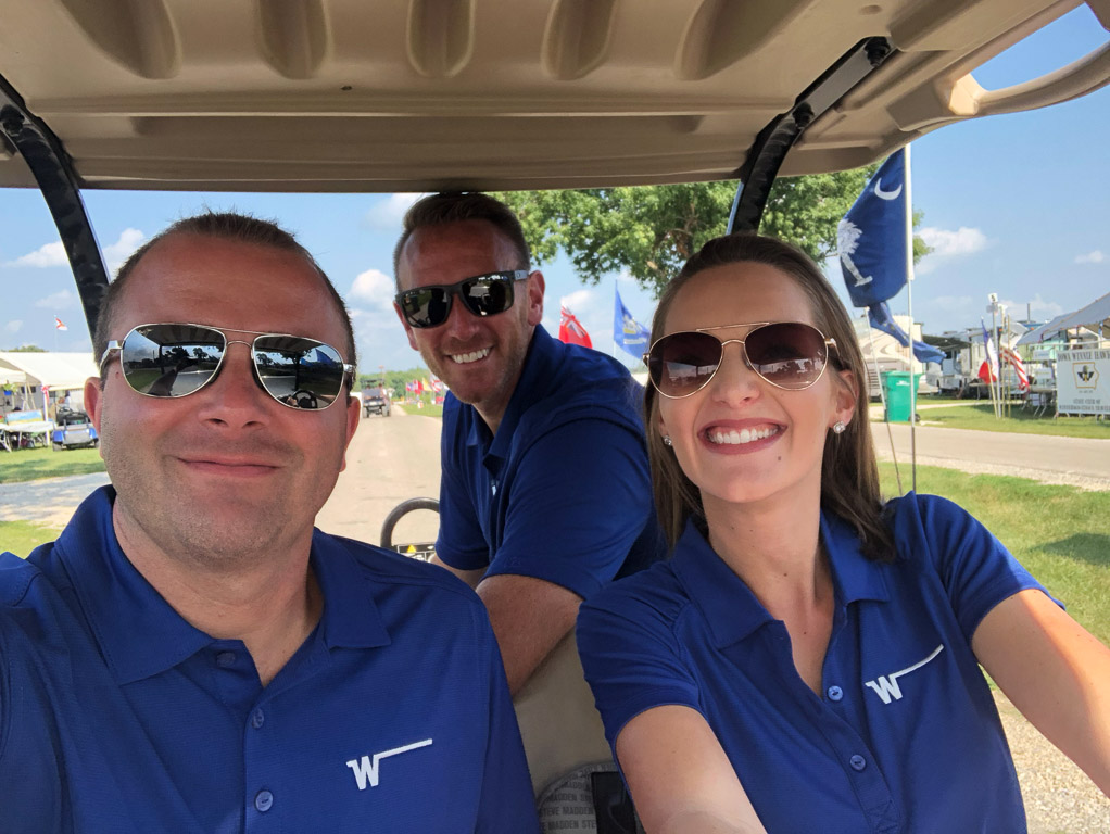 Winnebago employees in golf cart at GNR